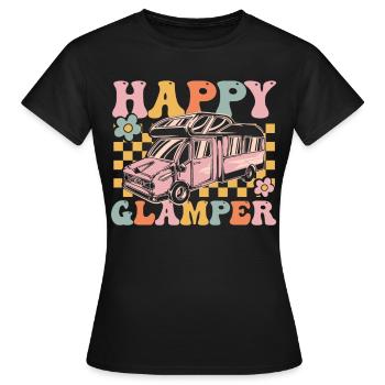 Groovy Glamping - Women's T-Shirt - black - Front - AI Model Female 172 dark (172cm)