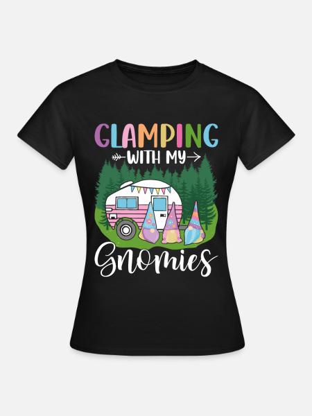 Glamper Gnom Gartenarbeit - Frauen T-Shirt - Schwarz