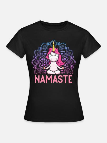 Jooga-meditaatio Namaste - Naisten t-paita - musta