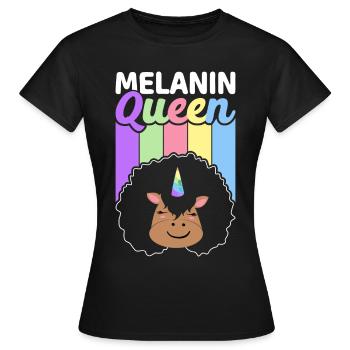 Brown Skin Queen Schwarze Geschichte - Frauen T-Shirt - Schwarz - Vorne - AI Model Female 172 dark (172cm)