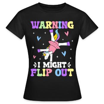 Gymnastique drôle Turner roue de charrette - T-shirt Femme - noir - Devant - AI Model Female 172 dark (172cm)