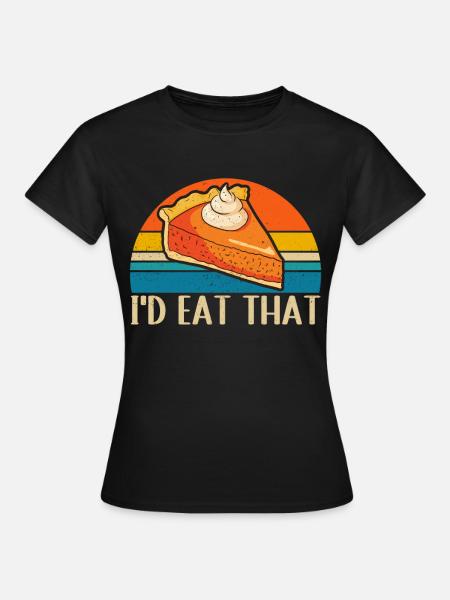 Pumpkin Pie Kürbiskuchen Geschenk - Frauen T-Shirt - Schwarz