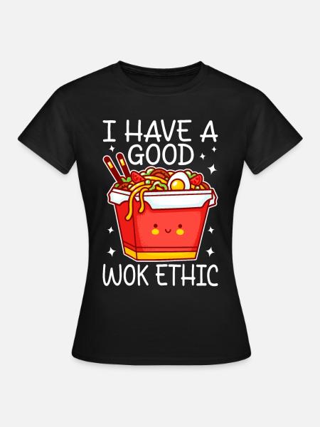 Stir Fry Nudeln Chinesisch Kochen - Frauen T-Shirt - Schwarz