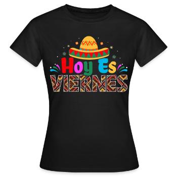 Hispanique Latino-Américain Mexicain - T-shirt Femme - noir - Devant - AI Model Female 172 dark (172cm)