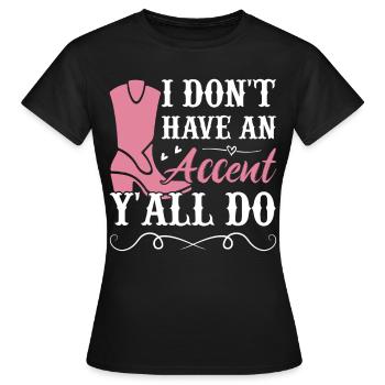 Southern Slang Land - Women's T-Shirt - black - Front - AI Model Female 172 dark (172cm)