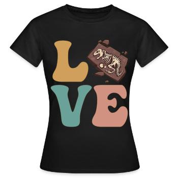 Chasse aux fossiles, Chasseurs de fossiles, Paléontologie - T-shirt Femme - noir - Devant - AI Model Female 172 dark (172cm)