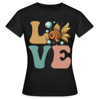 Goldfisch Fischliebhaber Goldfisch - Frauen T-Shirt - Schwarz - Vorne - AI Model Female 172 dark (172cm)