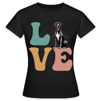 Great Dane Dog Lover - Women's T-Shirt - black - Front - AI Model Female 172 dark (172cm)