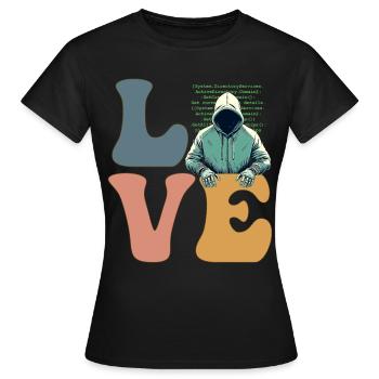 Hacker Hacking Cybersecurity Anonymous - Women's T-Shirt - black - Front - AI Model Female 172 dark (172cm)