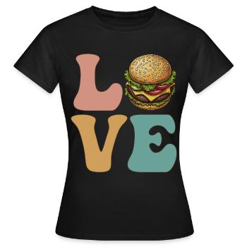 Hamburger Cheeseburger - Frauen T-Shirt - Schwarz - Vorne - AI Model Female 172 dark (172cm)