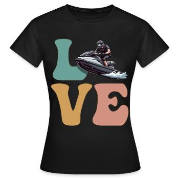 Jet Ski Jet Skiing Jetski Wasserfahrzeuge - Frauen T-Shirt - Schwarz - Vorne - AI Model Female 172 dark (172cm)