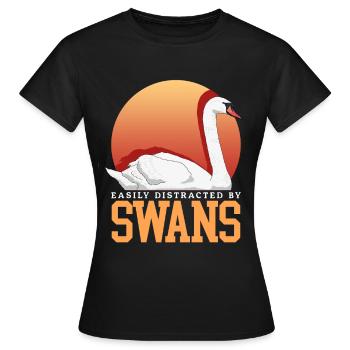 Swans Swan Lover Swan Gift - Women's T-Shirt - black - Front - AI Model Female 172 dark (172cm)