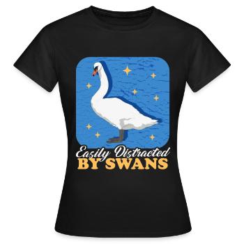 Swan Swan Lover Swans Gift - Women's T-Shirt - black - Front - AI Model Female 172 dark (172cm)