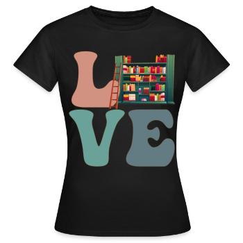 Bibliothekar Bibliothek - Frauen T-Shirt - Schwarz - Vorne - AI Model Female 172 dark (172cm)