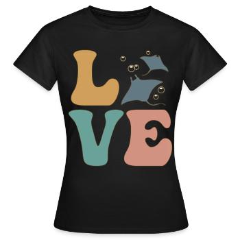 Manta Rochen Stachelrochen Meer Klappe Klappe - Frauen T-Shirt - Schwarz - Vorne - AI Model Female 172 dark (172cm)