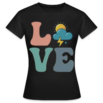 Meteorologie Wetterfrosch Meteorologe - Frauen T-Shirt - Schwarz - Vorne - AI Model Female 172 dark (172cm)