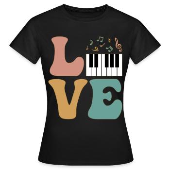 Pianiste Pianiste - T-shirt Femme - noir - Devant - AI Model Female 172 dark (172cm)