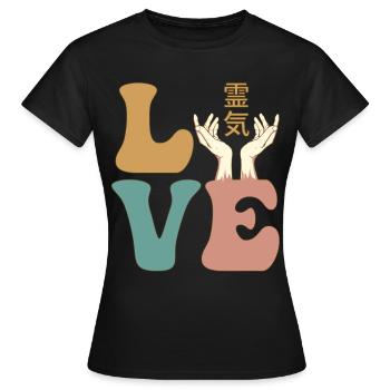 Reiki 霊気 Guérison guérisseuse - T-shirt Femme - noir - Devant - AI Model Female 172 dark (172cm)