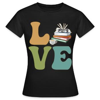 Lecteurs Rat de bibliothèque Rat de bibliothèque Rat de bibliothèque - T-shirt Femme - noir - Devant - AI Model Female 172 dark (172cm)