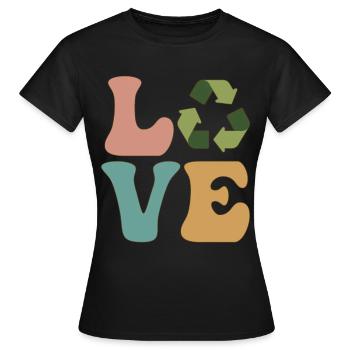 Recyclage, Recyclage, Jour de la Terre, Environnementaliste - T-shirt Femme - noir - Devant - AI Model Female 172 dark (172cm)
