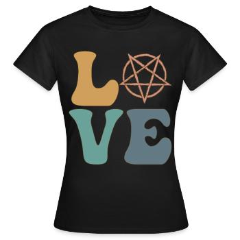 Satanist Pentagram Satanism Satanic K - Women's T-Shirt - black - Front - AI Model Female 172 dark (172cm)