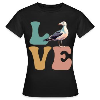 Seemöwe Seemöwe Seevogel - Frauen T-Shirt - Schwarz - Vorne - AI Model Female 172 dark (172cm)