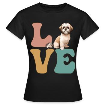 Shih Tzu Hundeliebhaber - Frauen T-Shirt - Schwarz - Vorne - AI Model Female 172 dark (172cm)