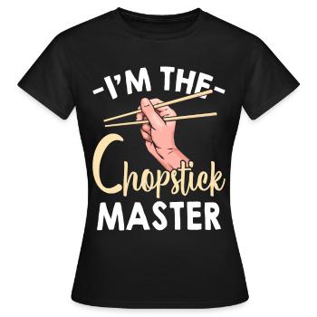 Asian-American chopsticks - Women's T-Shirt - black - Front - AI Model Female 172 dark (172cm)