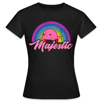 Lustiger Blobfisch Meerestier Regenbogen - Frauen T-Shirt - Schwarz - Vorne - AI Model Female 172 dark (172cm)