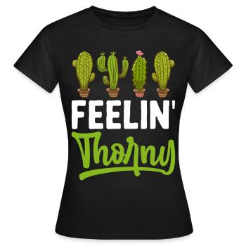 Lustiger Sukkulenten-Kaktus - Frauen T-Shirt - Schwarz - Vorne - AI Model Female 172 dark (172cm)