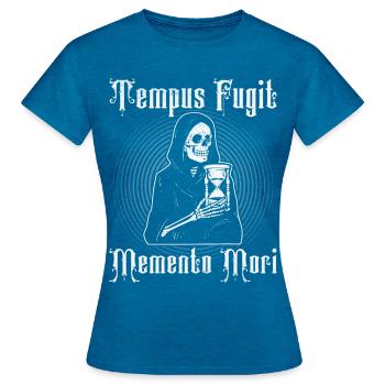 Philosophy Theory Latin Phrase - Women's T-Shirt - antique blue sapphire heather - Front - AI Model Female 172 dark (172cm)
