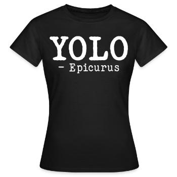 Lustige Philosophie Theorie Griechische Philosophe - Frauen T-Shirt - Schwarz - Vorne - AI Model Female 172 dark (172cm)