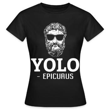 Lustige Philosophie Theorie Griechische Philosophe - Frauen T-Shirt - Schwarz - Vorne - AI Model Female 172 dark (172cm)