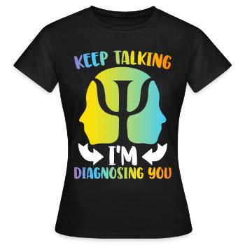 Lustig Psych Psychologie - Frauen T-Shirt - Schwarz - Vorne - AI Model Female 172 dark (172cm)