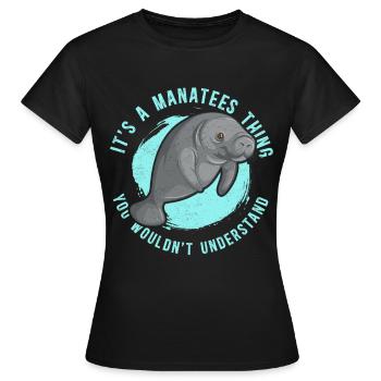 Lamantin lamantin lamantin lamantin cadeau - T-shirt Femme - noir - Devant - AI Model Female 172 dark (172cm)