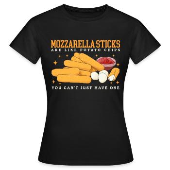 Mozzarella Sticks | Mozzarella-Sticks Geschenk - Frauen T-Shirt - Schwarz - Vorne - AI Model Female 172 dark (172cm)