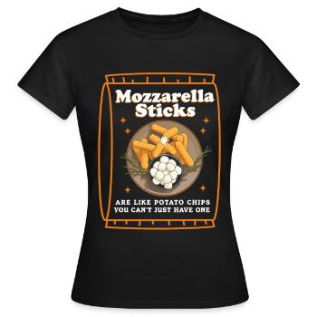 Mozzarella-Sticks Mozzarella Sticks Geschenk - Frauen T-Shirt - Schwarz - Vorne - AI Model Female 172 dark (172cm)