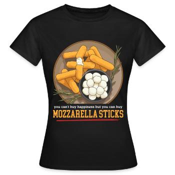 Mozzarella Sticks Käse Mozzarella-Sticks Geschenk - Frauen T-Shirt - Schwarz - Vorne - AI Model Female 172 dark (172cm)
