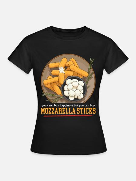 Mozzarella Sticks Käse Mozzarella-Sticks Geschenk - Frauen T-Shirt - Schwarz