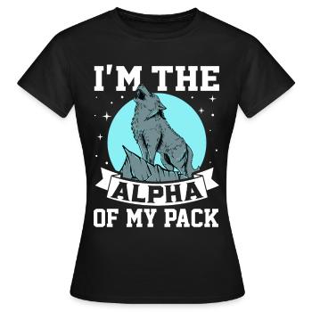 Lustiges Alphamännchen Wolf - Frauen T-Shirt - Schwarz - Vorne - AI Model Female 172 dark (172cm)