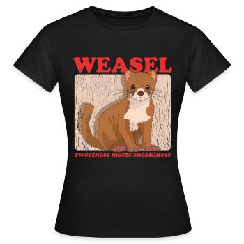 Weasel Mouse Weasel Cute Dwarf Weasel Gift - Women's T-Shirt - black - Front - AI Model Female 172 dark (172cm)