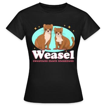 Weasel Cute Dwarf Weasel Mouse Weasel Gift - Women's T-Shirt - black - Front - AI Model Female 172 dark (172cm)