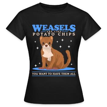 Weasel Little Weasel Cute Dwarf Weasel Gift - Women's T-Shirt - black - Front - AI Model Female 172 dark (172cm)