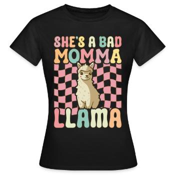 Mama Llama - Women's T-Shirt - black - Front - AI Model Female 172 dark (172cm)
