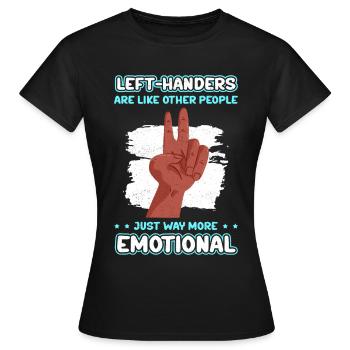 Gaucher gaucher gaucher cadeau pour gaucher - T-shirt Femme - noir - Devant - AI Model Female 172 dark (172cm)