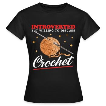 Crochet Crochet Crochet Crochet Cadeau - T-shirt Femme - noir - Devant - AI Model Female 172 dark (172cm)