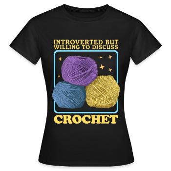 Crochet au Crochet | Crochet Crochet Cadeau - T-shirt Femme - noir - Devant - AI Model Female 172 dark (172cm)