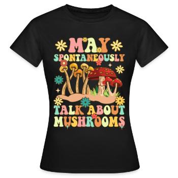 Groovy Pilzjagd - Frauen T-Shirt - Schwarz - Vorne - AI Model Female 172 dark (172cm)