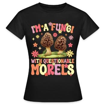 Groovy Pilzjagd - Frauen T-Shirt - Schwarz - Vorne - AI Model Female 172 dark (172cm)