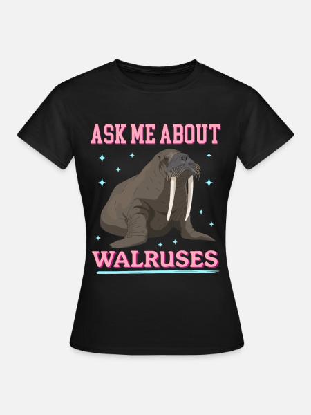 Walross Walroß Walrus Walrosse Geschenk - Frauen T-Shirt - Schwarz